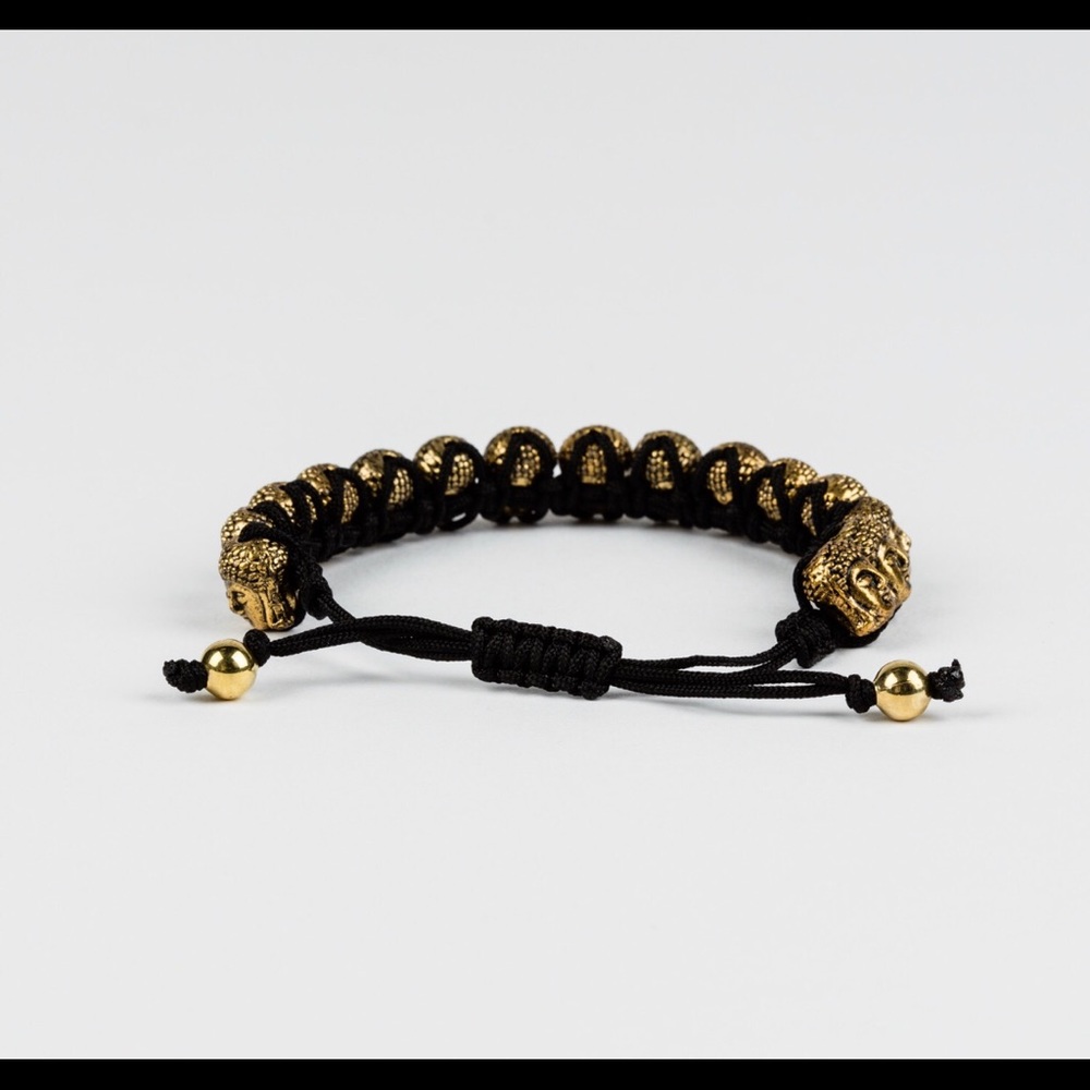 HEAVY GOLD PLATED BUDDHA Men’s BRACELET ~NEW - Picture 3 of 7